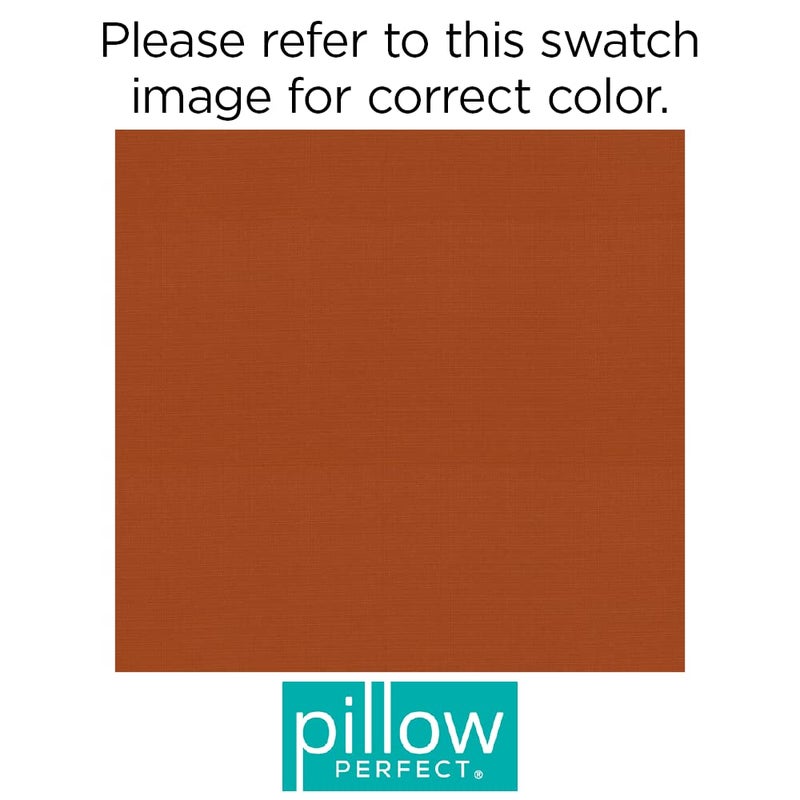 Pillow Perfect Monti Chino Solid Indoor/Outdoor Throw Pillow Plush Fill, Weather and Fade Resistant, Throw - 18.5" x 18.5", Orange, 2 Count - Image 4